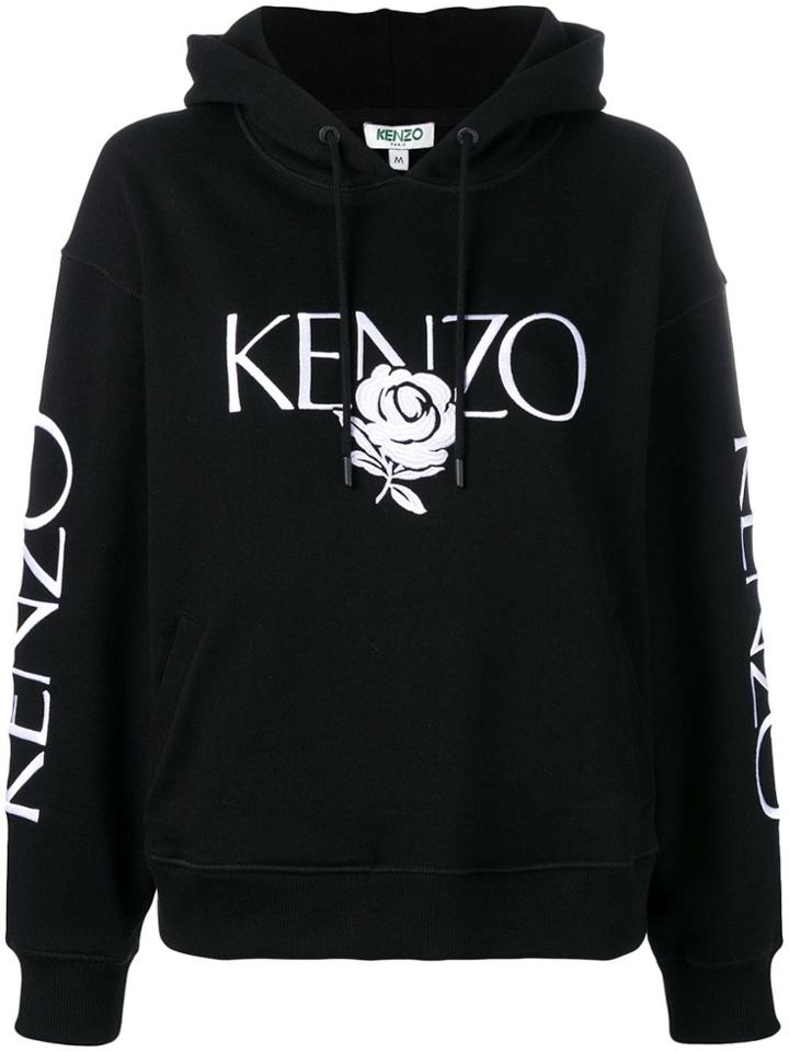 Kenzo Floral Logo Hoodie - Black
