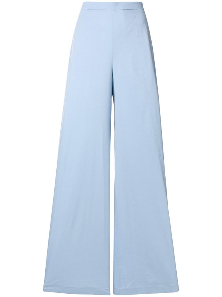 L'autre Chose Wide Leg Flared Trousers - Blue