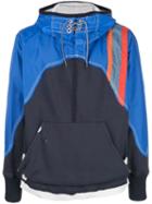 Greg Lauren Contrast Hooded Sweatshirt - Blue