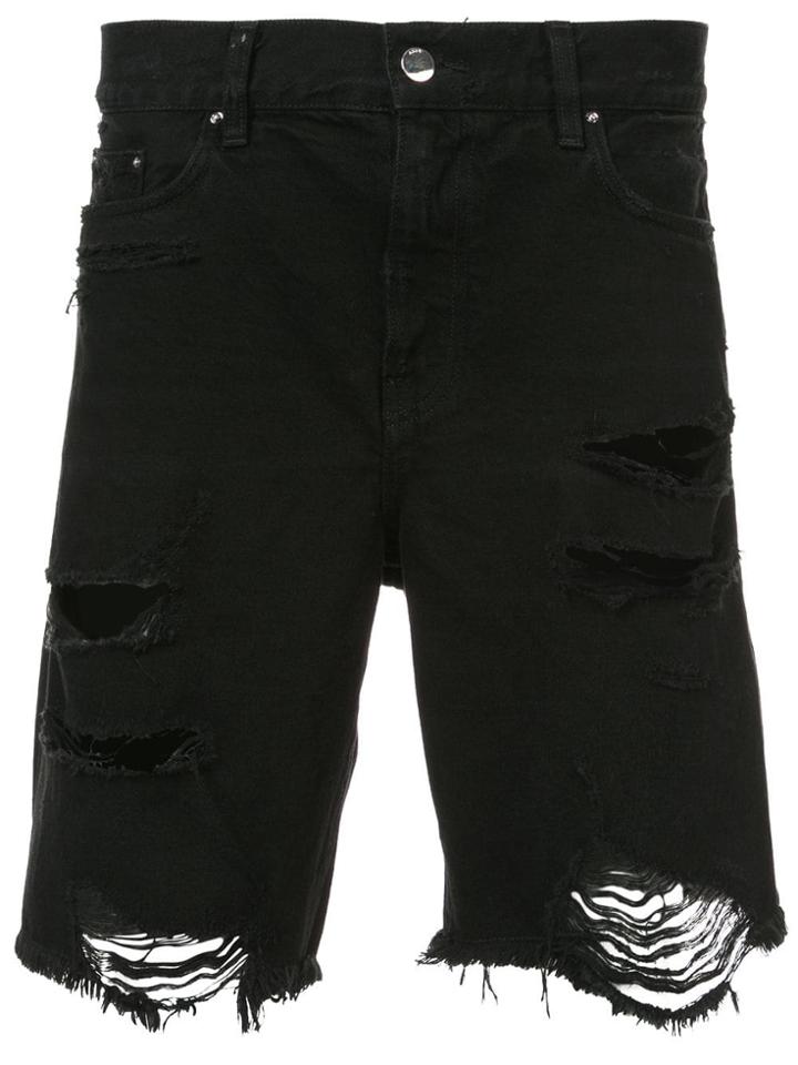 Amiri Distressed Style Shorts - Black