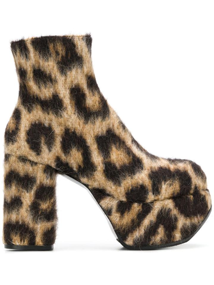R13 Leopard Platform Boots - Neutrals