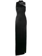 Galvan Shadow Sheer Panel Gown - Black