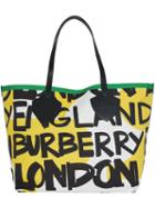 Burberry Multicoloured The Giant Tote In Graffiti Print Cotton -