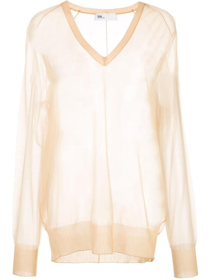 Toga Sheer Oversized Sweatshirt - Neutrals