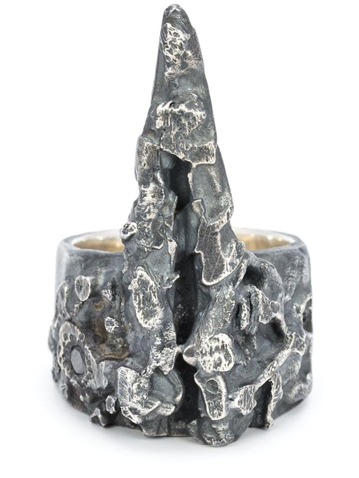 Breath And Stone 'bokor' Ring, Men's, Metallic