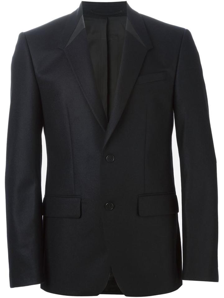 Givenchy Structured Blazer, Men's, Size: 50, Black, Cotton/lamb Skin/cupro/wool