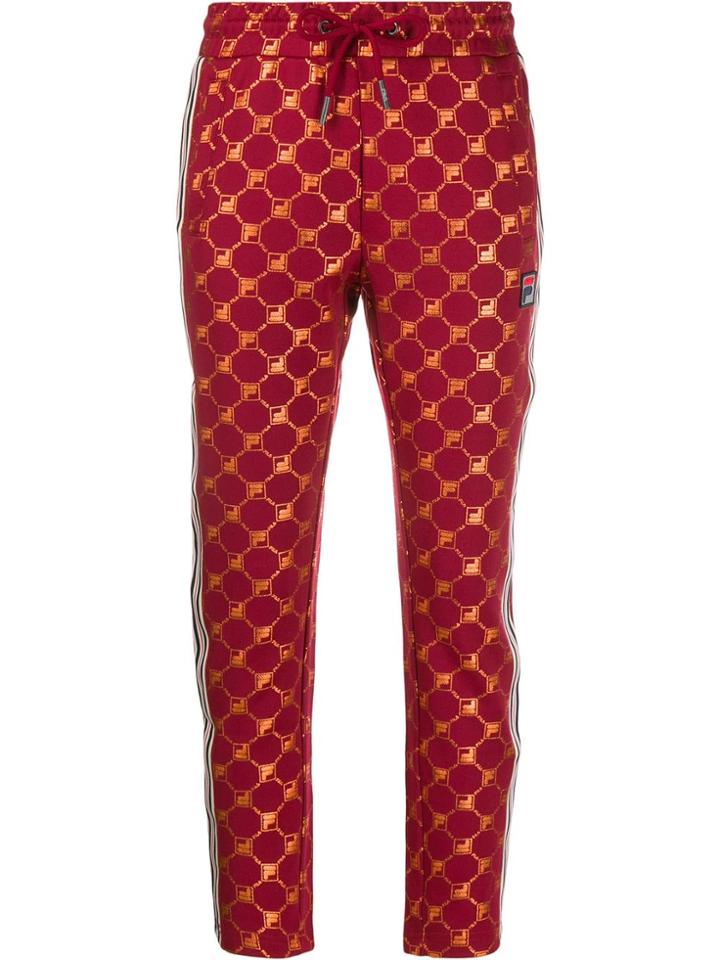 Fila Logo Print Track Pants - Red
