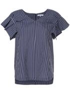 Guild Prime Pleated-sleeve Striped Blouse - Blue