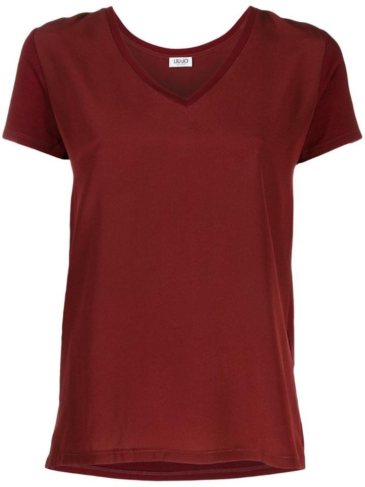Liu Jo Rhinestone Logo T-shirt - Red
