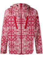 White Mountaineering Bandana Print Hooded Jacket, Men's, Size: 2, Red, Cotton
