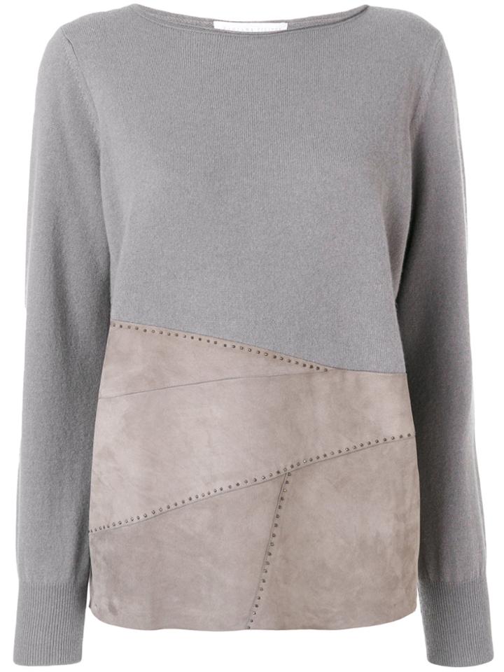 Fabiana Filippi Suede Panel Jumper - Grey