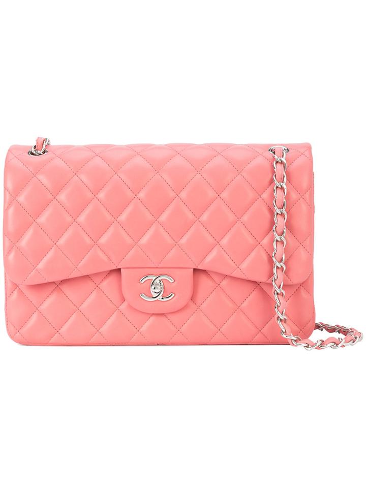 Chanel Vintage Jumbo Double Flap Bag - Pink & Purple