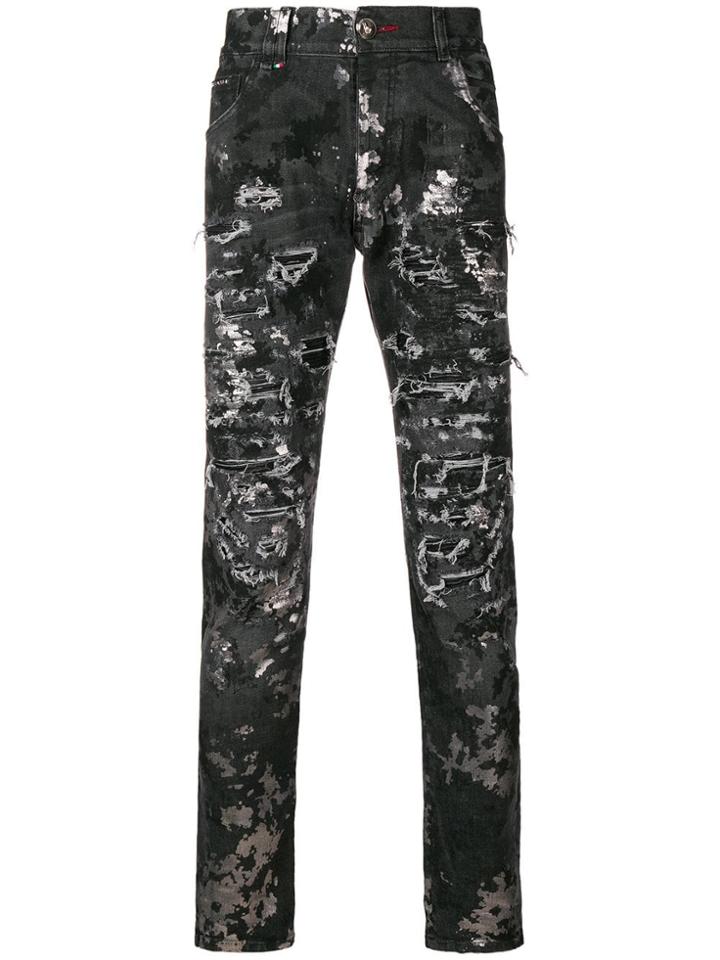 Philipp Plein Ripped Jeans - Black