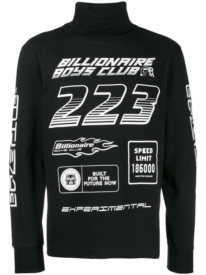 Billionaire Boys Club Printed Roll Neck Jumper - Black