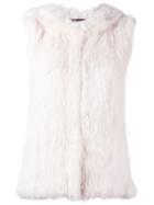 Yves Salomon Fur Vest, Women's, Size: 40, Pink/purple, Rabbit Fur