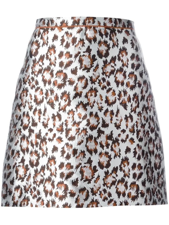 Christopher Kane Mini Leopard Skirt, Women's, Size: 40, Grey, Silk/viscose