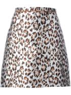 Christopher Kane Mini Leopard Skirt, Women's, Size: 40, Grey, Silk/viscose