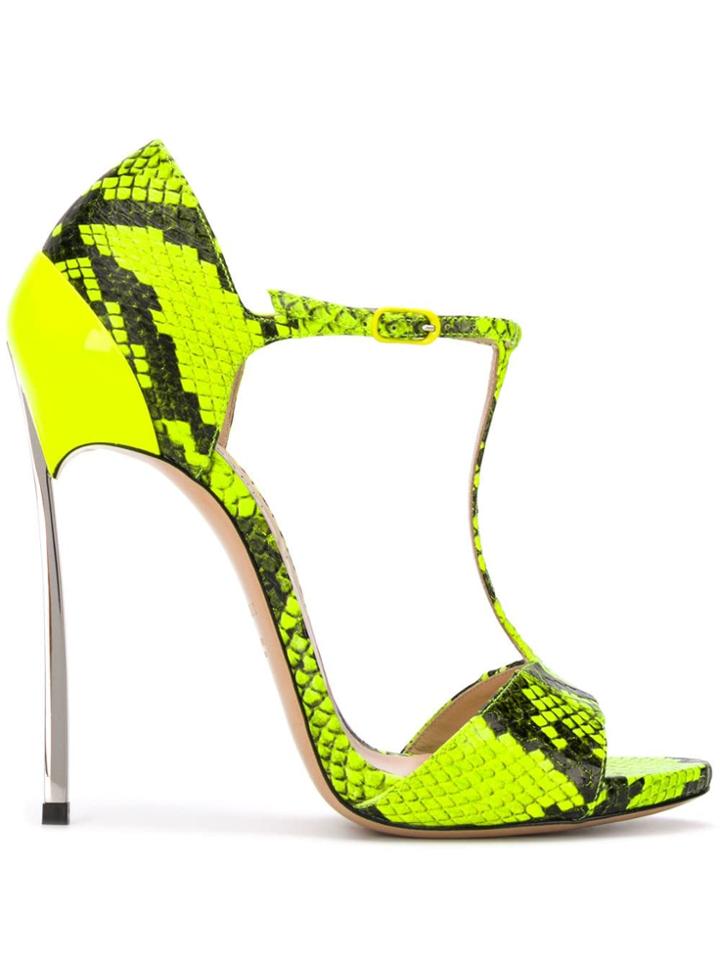Casadei Stiletto Thin Strap Sandals - Yellow