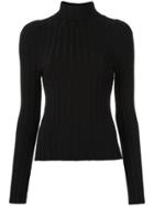 Gloria Coelho High Collar Knit Blouse - Black