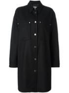 Mm6 Maison Margiela Single Breasted Coat, Women's, Size: 38, Black, Polyamide/polyester/polyurethane/wool