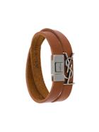 Saint Laurent Signature Double Cuff - Brown
