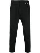 Low Brand Cropped Hook Detail Trousers - Black
