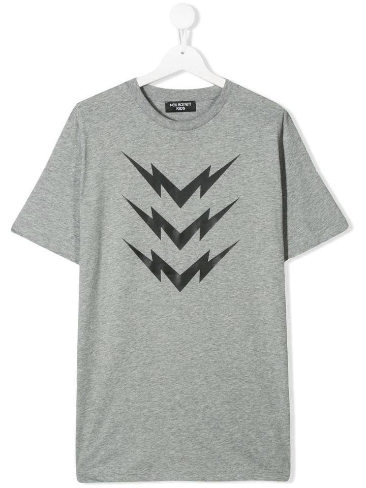 Neil Barrett Kids Thunderbolt T-shirt - Grey