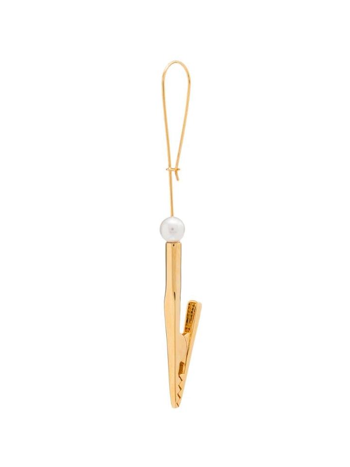 Yvmin Crocodile-clip Pearl Earring - Gold