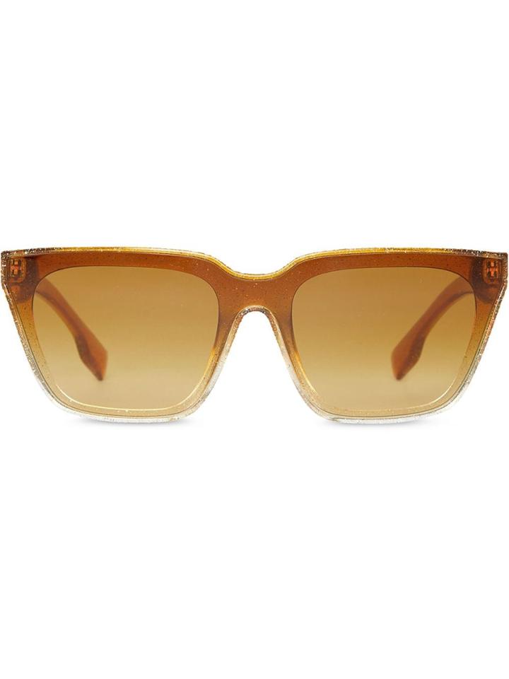 Burberry Eyewear Glitter Detail Square Frame Shield Sunglasses -