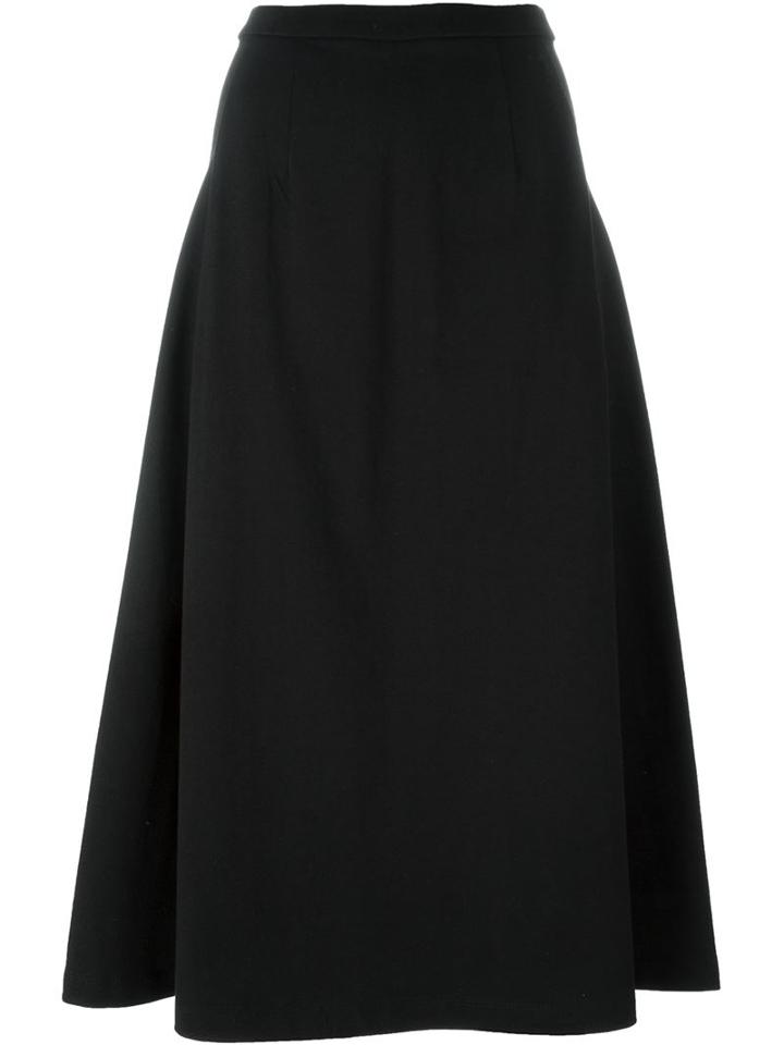 T By Alexander Wang A-line Midi Skirt, Women's, Size: Large, Black, Cotton
