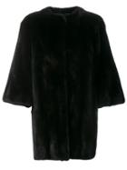Yves Salomon Mink Fur Coat, Women's, Size: 36, Black, Mink Fur/silk