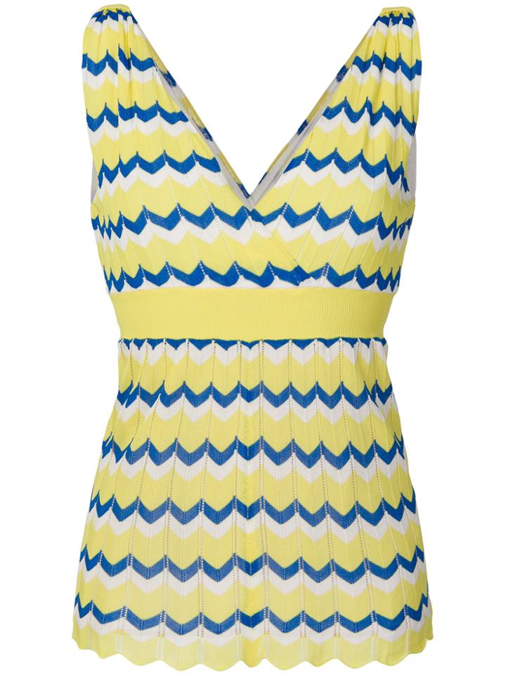 P.a.r.o.s.h. Wave Ribbed Vest - Yellow & Orange
