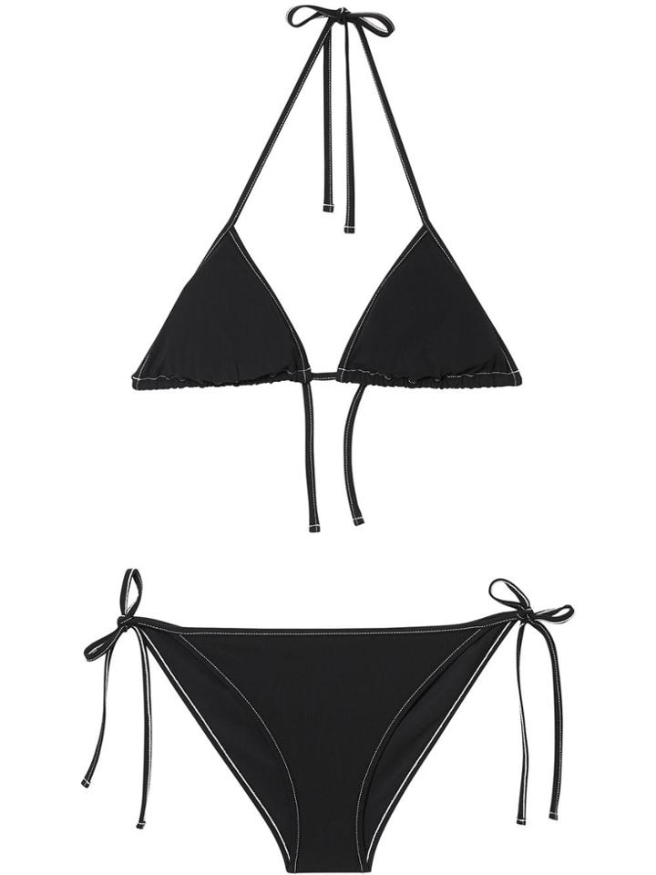 Burberry Logo Detail Triangle Bikini - Black