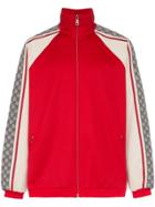 Gucci Gg Supreme Stripe Cotton Blend Track Jacket - Red