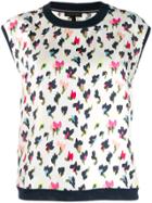 Escada Sleeveless Leopard-print Shirt - White