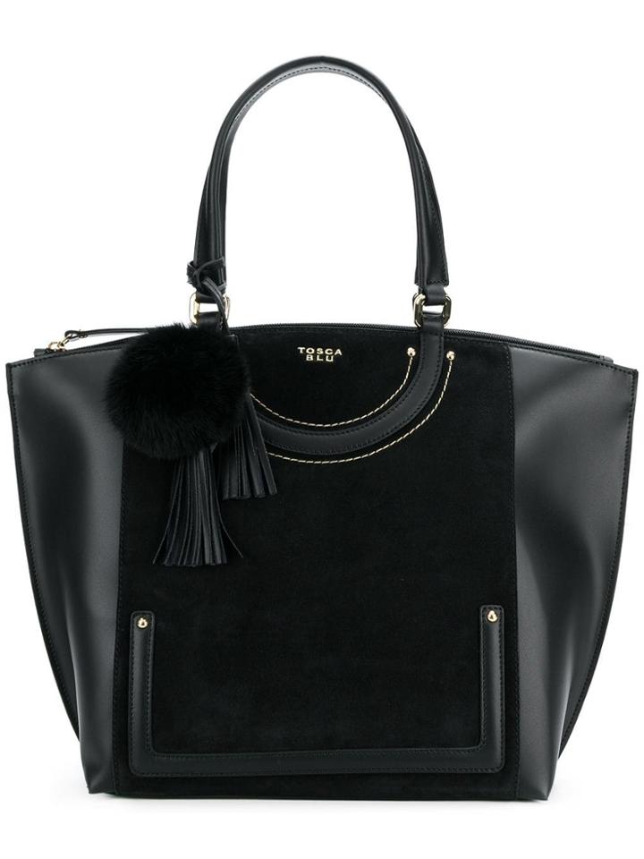 Tosca Blu Hanging Charm Tote - Black