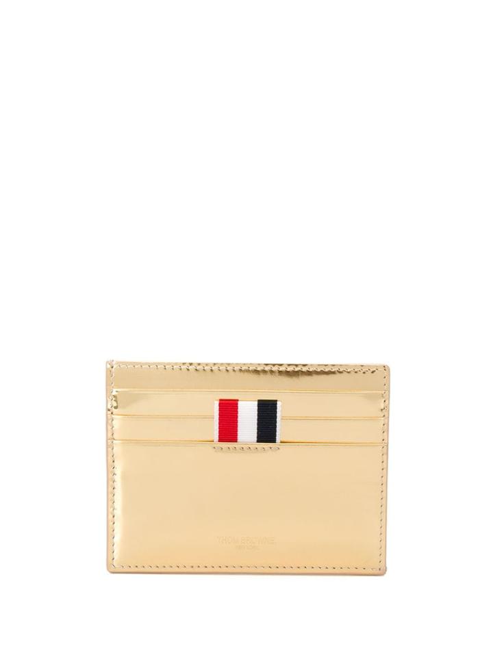 Thom Browne Specchio Leather Note Cardholder - Gold