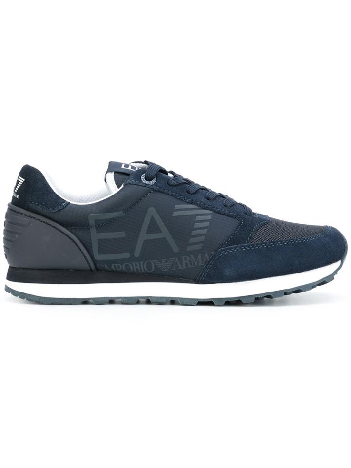 Ea7 Emporio Armani Panelled Sneakers - Blue