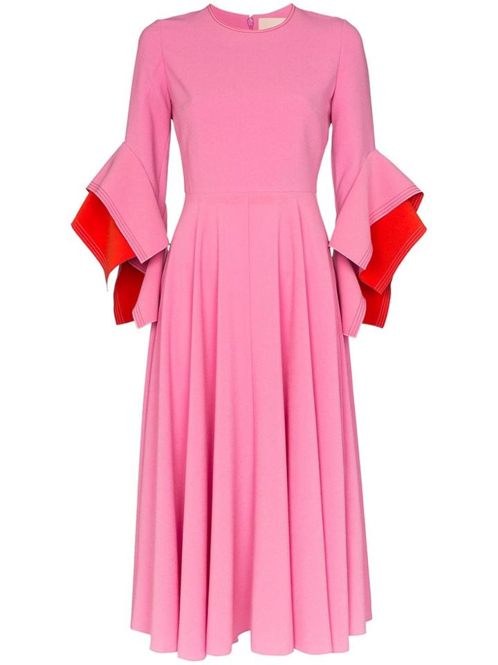 Roksanda Origami Sleeves Midi Dress - Pink