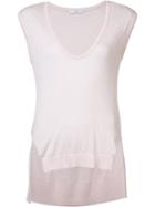 Tome Plunging Neck Knit Tank Top - Pink