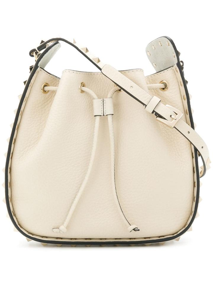 Valentino Valentino Garavani Rockstud Bucket Shoulder Bag - Neutrals