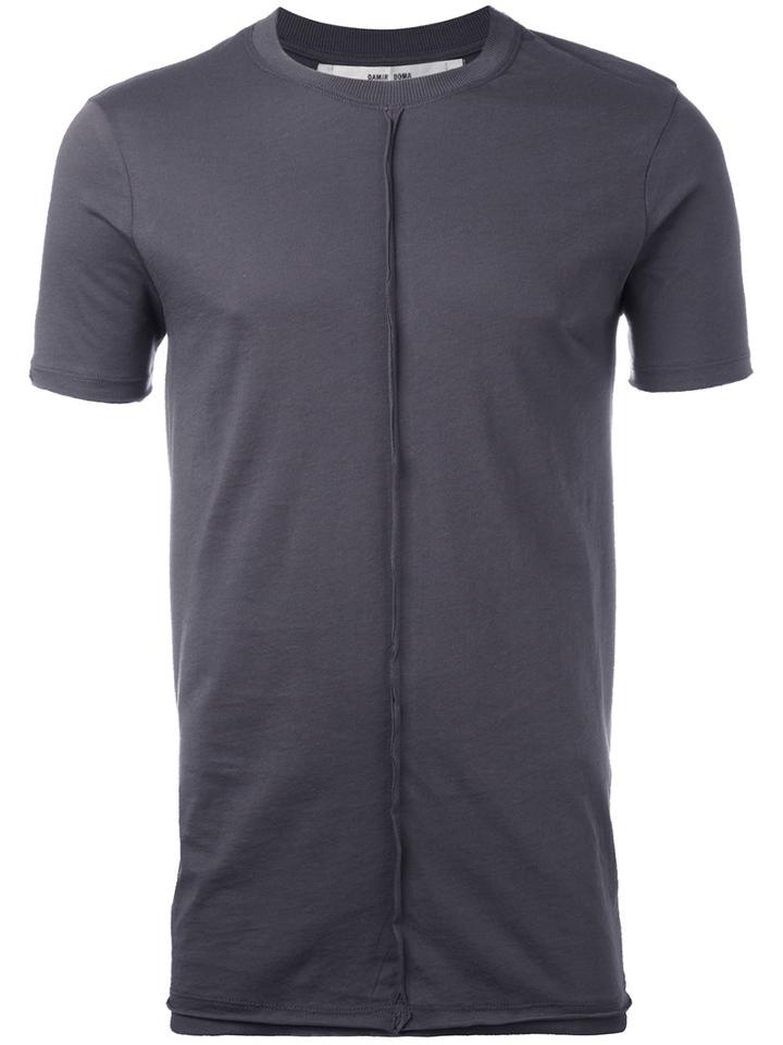 Damir Doma Central Open Seam T-shirt, Men's, Size: Medium, Grey, Cotton