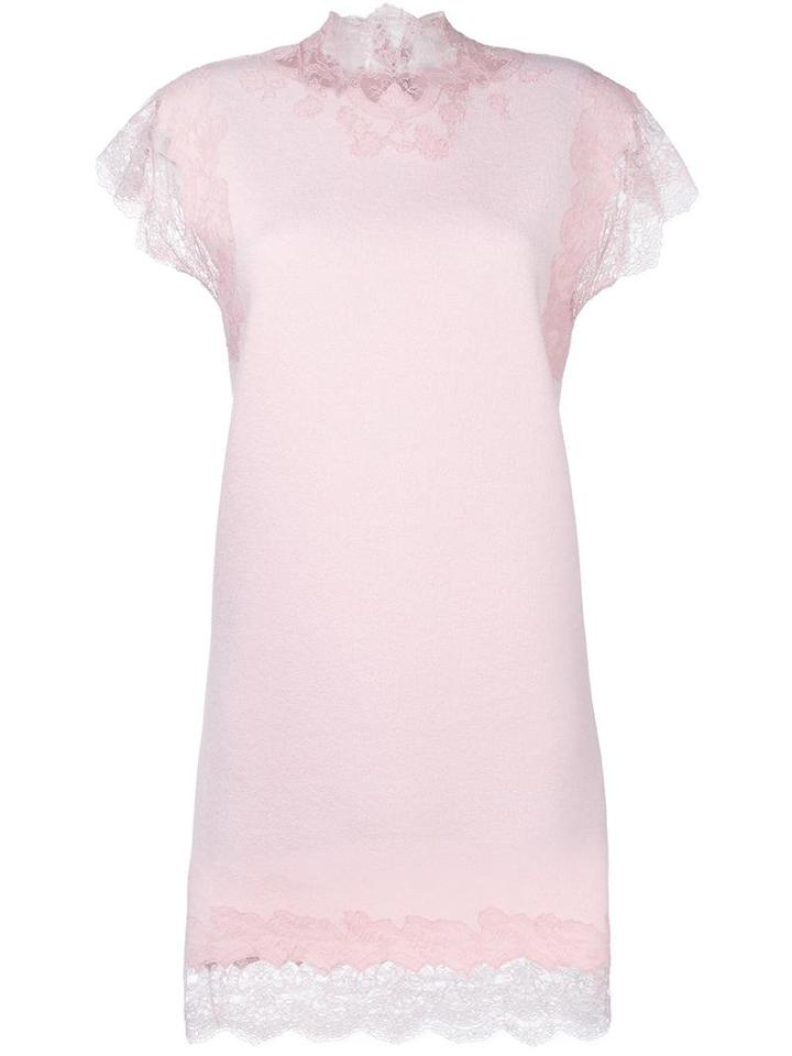 Ermanno Scervino Lace Detail Dress, Women's, Size: 44, Pink/purple, Cashmere/wool/silk/polyamide