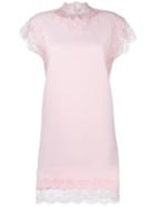 Ermanno Scervino Lace Detail Dress, Women's, Size: 44, Pink/purple, Cashmere/wool/silk/polyamide
