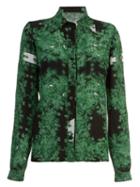 Vitorino Campos Printed Shirt, Women's, Size: 40, Green, Silk