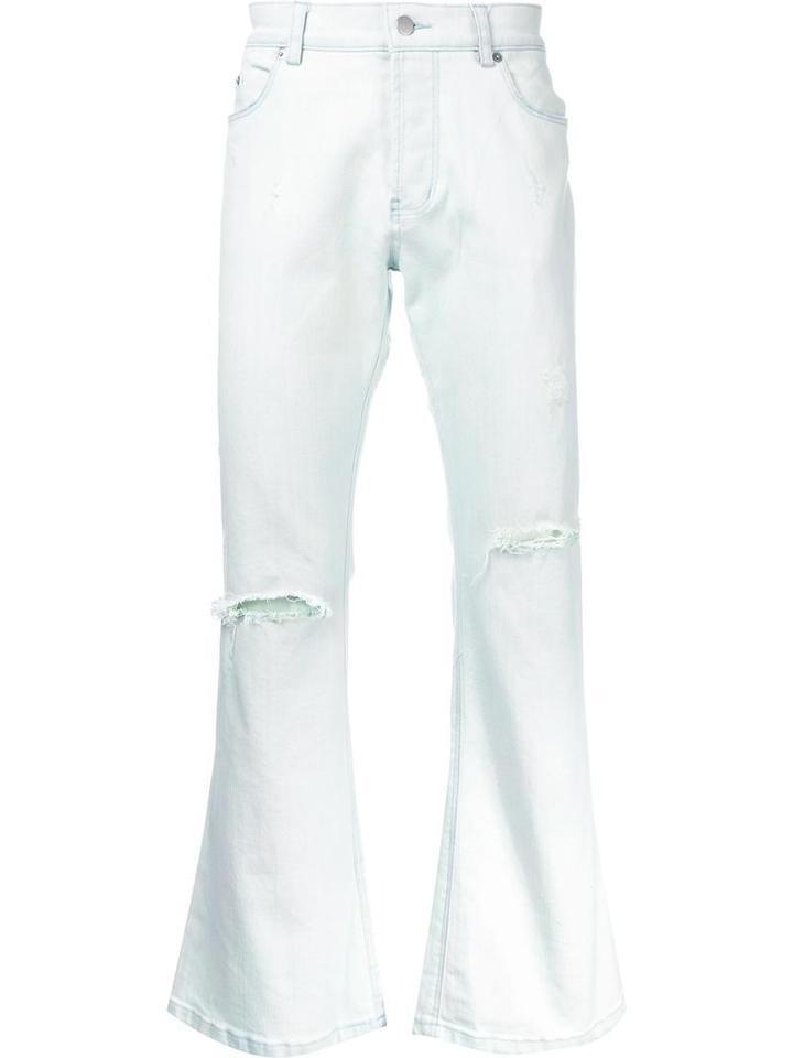 Sub-age. Flared Knee Slit Jeans, Men's, Size: 3, Blue, Cotton