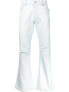 Sub-age. Flared Knee Slit Jeans, Men's, Size: 3, Blue, Cotton