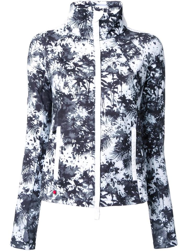 Kru Palm Tree Print Jacket, Women's, Size: Large, Black, Elastodiene/polyester
