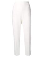 Max Mara Cropped Slim-fit Trousers - White
