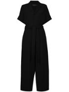 G.v.g.v. Notch Collar Wide Leg Belted Jumpsuit - Black